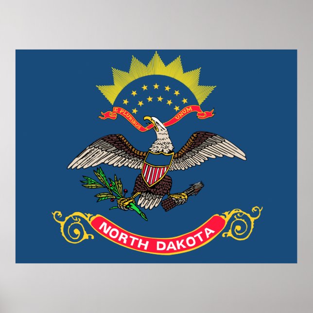 Póster Bandera de Dakota del Norte (Frente)