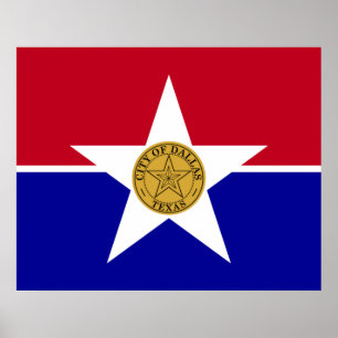 Póster Bandera de Dallas (Texas)