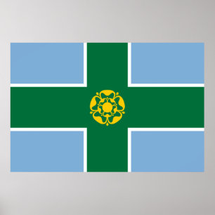 Póster Bandera de Derbyshire (condado de Inglaterra, Rein