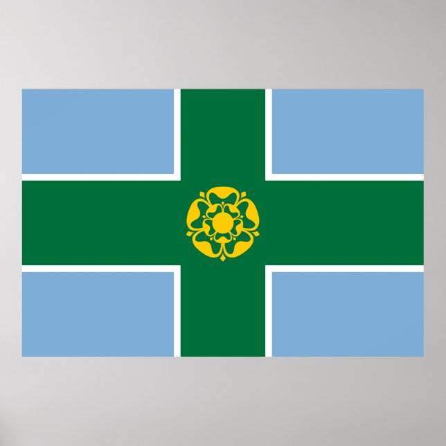 Póster Bandera de Derbyshire (condado de Inglaterra, Rein (Frente)