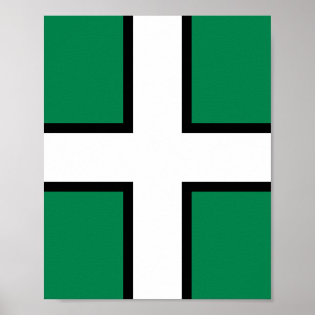 Póster Bandera de Devon (condado del Reino Unido) (Frente)