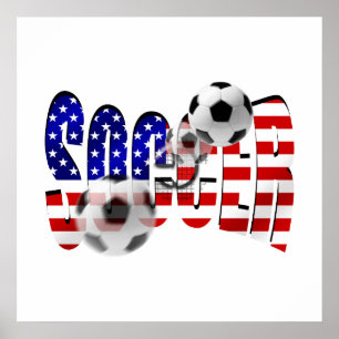 Póster Bandera de disparo del logo de USA Goal Gear