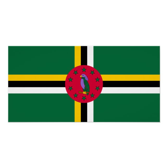 Póster Bandera de Dominica (Anverso)