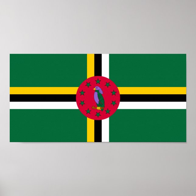 Póster Bandera de Dominica (Frente)