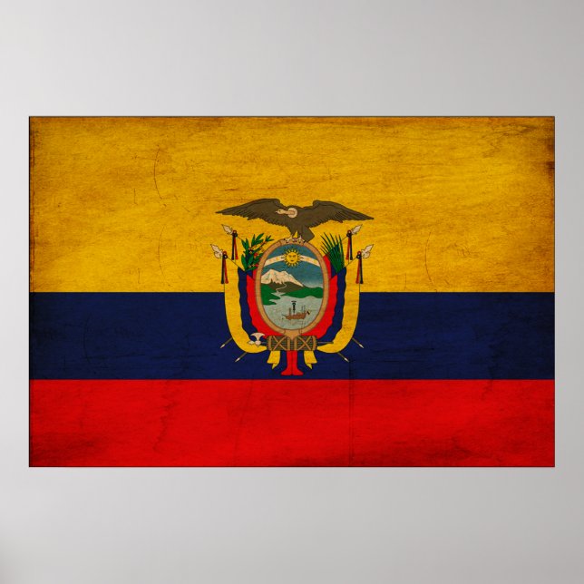 Póster Bandera de Ecuador (Frente)
