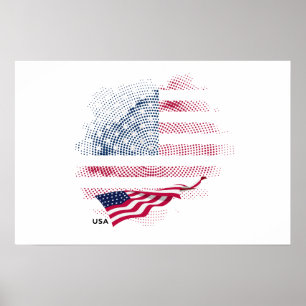 Póster bandera de EE. UU.
