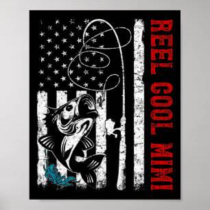 Póster Bandera de EE. UU. Carrete Genial Mimi Pesca Pesca