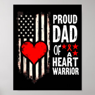 Póster Bandera De EE. UU. Conciencia CHD Orgulloso Papá D