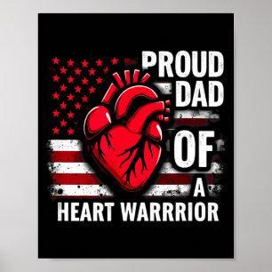 Póster Bandera de EE. UU. Conciencia CHD Orgulloso Papá d