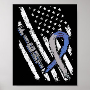 Póster Bandera de EE. UU. Conciencia de la Diabetes Tipo 