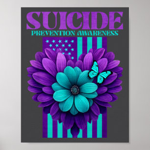 Póster Bandera de EE. UU. de Concienciación sobre Prevenc
