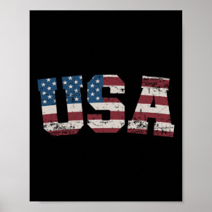 Póster Bandera De EE. UU. Estrellas Y Franjas Para La Ind