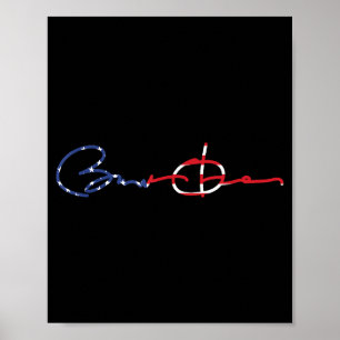 Póster Bandera de EE. UU. Firma 44-48 Obama para presiden