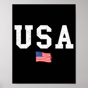 Póster Bandera de EE. UU. patriótica bandera americana ho