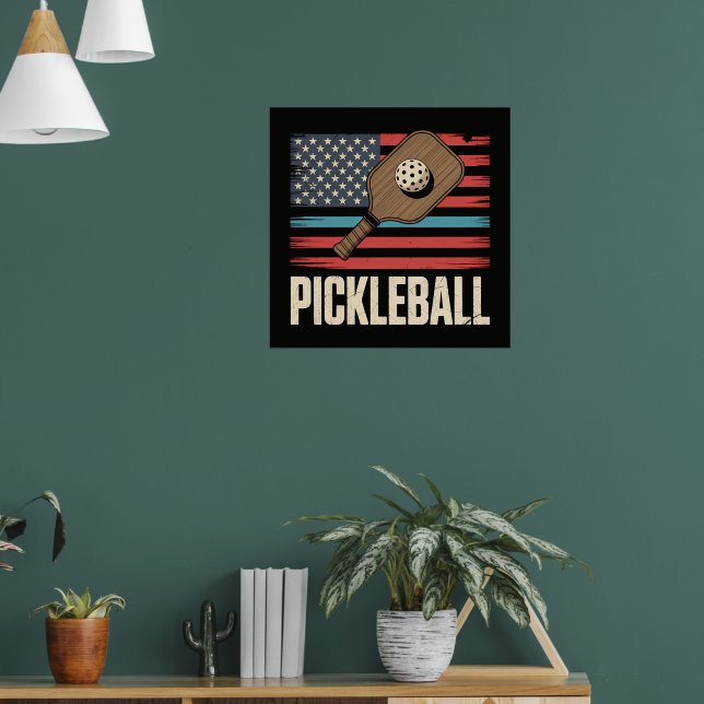 Póster Bandera de EE. UU. Pickleball (Salón 1)