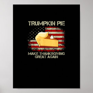 Póster Bandera De Ee.Uu. Vintage Trumpkin Pie Hizo Acción