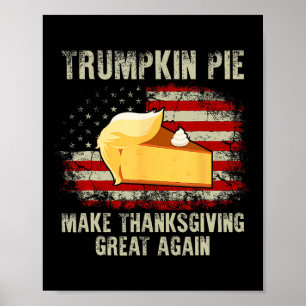 Póster Bandera De Ee.Uu. Vintage Trumpkin Pie Hizo Acción