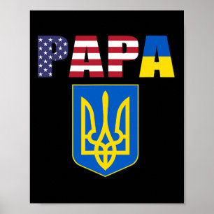 Póster Bandera De Ee. UU. Y Bandera De Ucrania