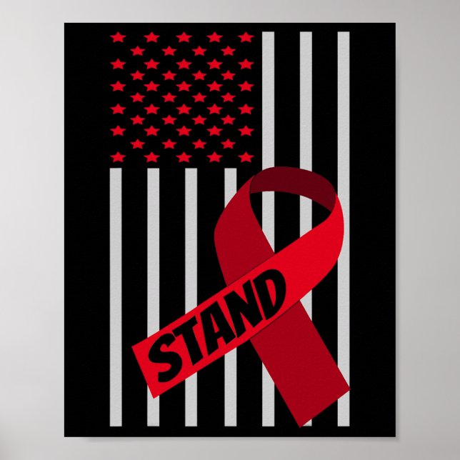 Póster Bandera De Eeuu Anemia Scd Celda De Cinta De Borgo (Frente)