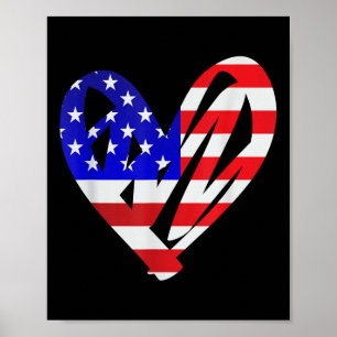 Póster Bandera De Eeuu Mem De Las Fuerzas Armadas Del Cor