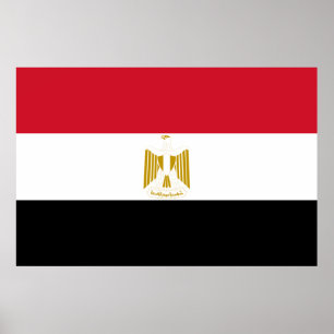 Póster Bandera de Egipto Imprimir materia de papel Poster