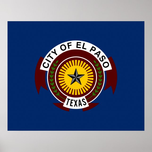 Póster Bandera de El Paso (Texas) (Frente)
