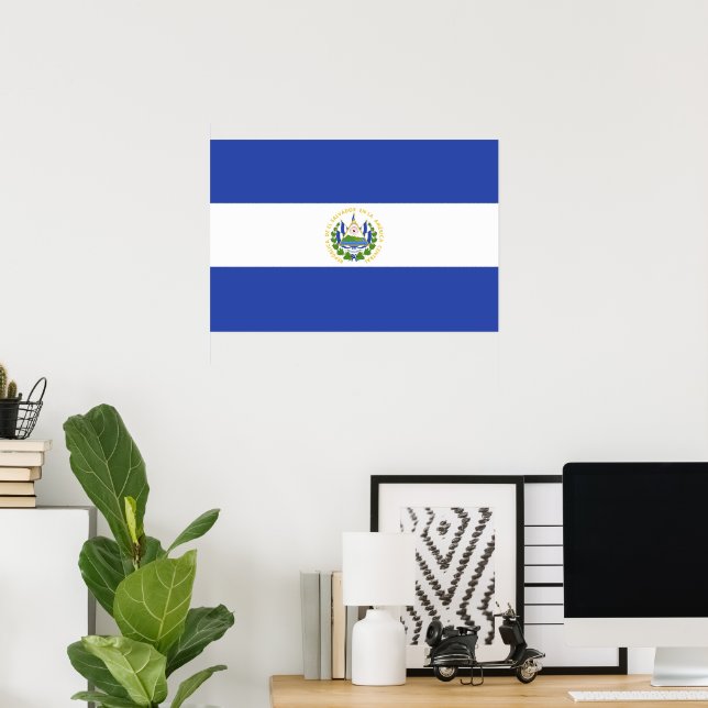 Póster Bandera de El Salvador (Oficina en casa)
