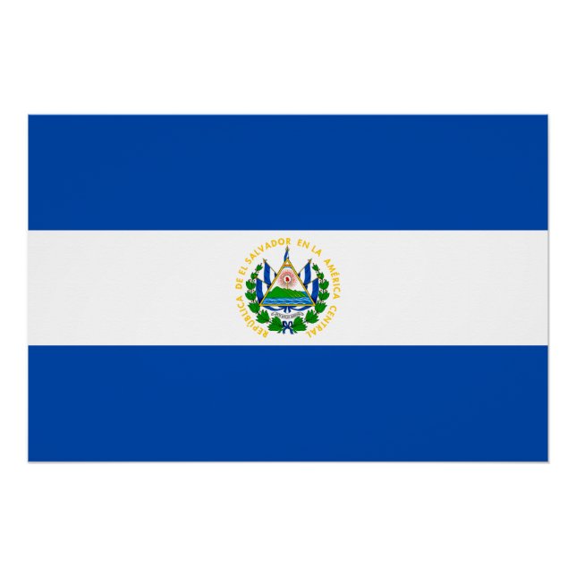 Póster Bandera de El Salvador (Anverso)