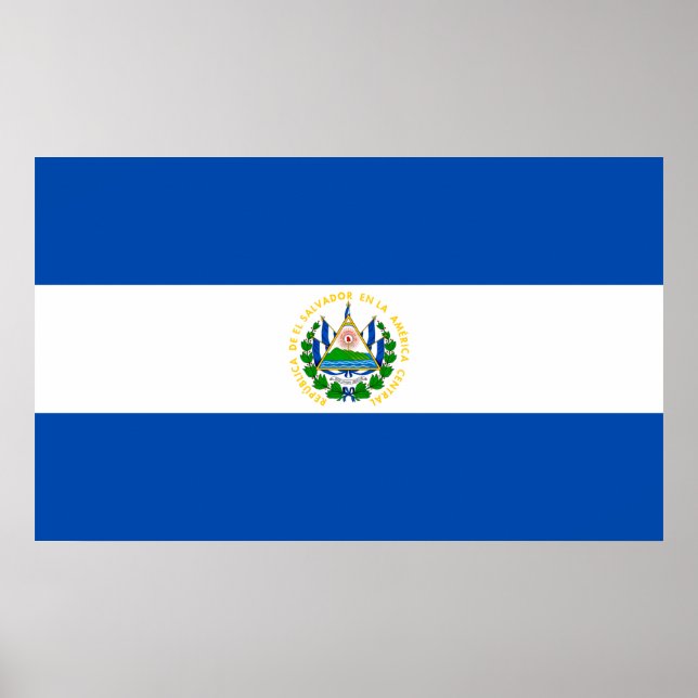 Póster Bandera de El Salvador (Frente)