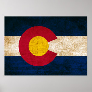 Póster Bandera de época de Colorado