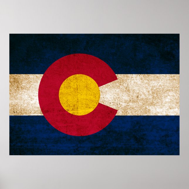 Póster Bandera de época de Colorado (Frente)
