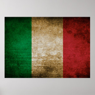 Póster Bandera de época de Italia