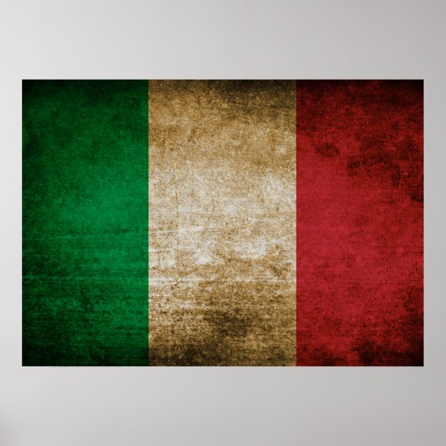 Póster Bandera de época de Italia (Frente)