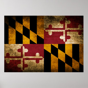 Póster Bandera de época de Maryland