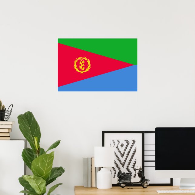 Póster Bandera de Eritrea (Oficina en casa)