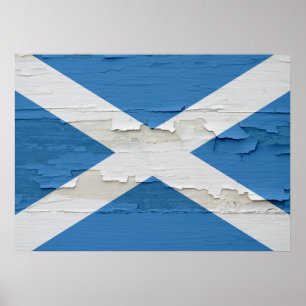 Póster Bandera de Escocia Weathered