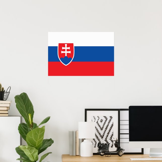 Póster Bandera de Eslovaquia (Oficina en casa)