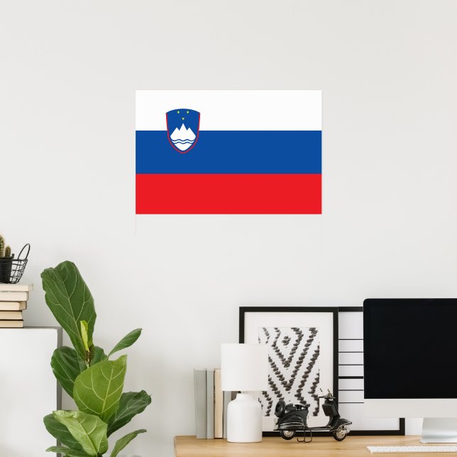 Póster Bandera de Eslovenia (Oficina en casa)