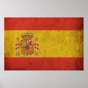 Póster Bandera de España vintage