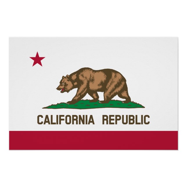 Póster Bandera de estado de California (Anverso)