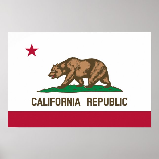 Póster Bandera de estado de California (Frente)