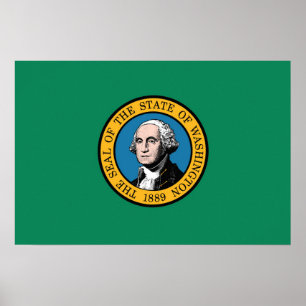Póster Bandera de Estado de Washington, Estados Unidos
