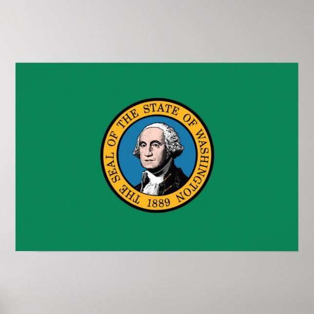 Póster Bandera de Estado de Washington, Estados Unidos (Frente)