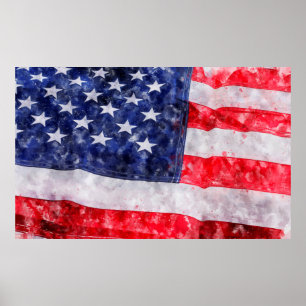 Póster Bandera de Estados Unidos