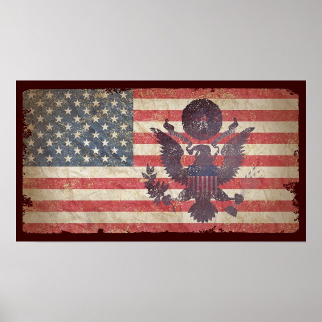 Póster Bandera de Estados Unidos (Frente)