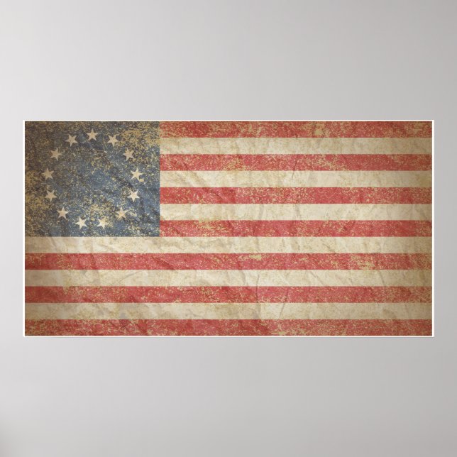 Póster Bandera de Estados Unidos 1776 (Frente)