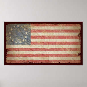Póster Bandera de Estados Unidos 1776