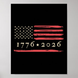 Póster Bandera de Estados Unidos 250 años 1776-2026