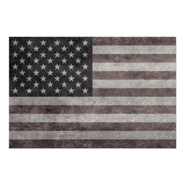 Póster Bandera de Estados Unidos, bandera retro-estadouni (Anverso)