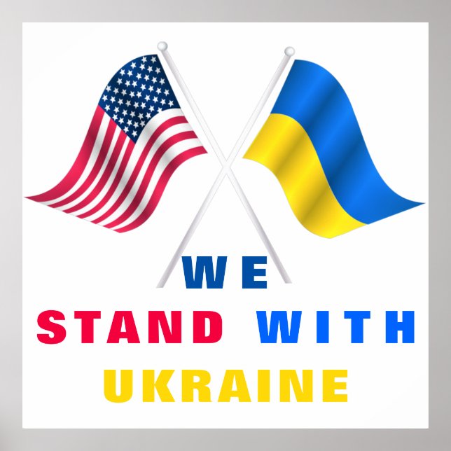 Póster Bandera de Estados Unidos - Bandera ucraniana - Ap (Frente)